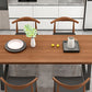 Metal Sled Base Dining Table Modern Solid Wood Top Dining Table in Brown and Black Clearhalo 'Dining Tables & Seating' 'Dining Tables' 'dining_table' 'furn' 'furn_dining_table' 'Furniture' 'furniture_dining_table' 'Kitchen & Dining Furniture' 'kitchen' 'kitchen_dining_table' 5004404