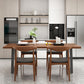 Metal Sled Base Dining Table Modern Solid Wood Top Dining Table in Brown and Black Clearhalo 'Dining Tables & Seating' 'Dining Tables' 'dining_table' 'furn' 'furn_dining_table' 'Furniture' 'furniture_dining_table' 'Kitchen & Dining Furniture' 'kitchen' 'kitchen_dining_table' 5004409