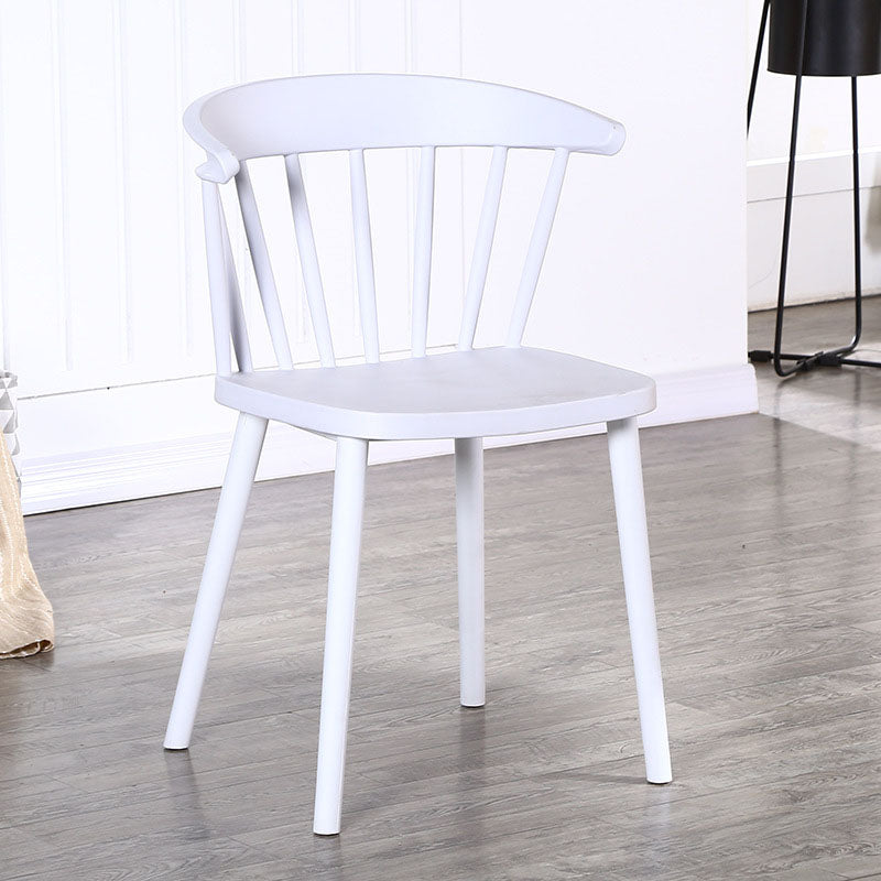 Scandinavian Plastic Side Chair Windsor Back Indoor-Outdoor Chair Clearhalo 'Dining Chairs' 'Dining Tables & Seating' 'dining_chair' 'furn' 'furn_dining_chair' 'Furniture' 'furniture_dining_chair' 'Kitchen & Dining Furniture' 5004437