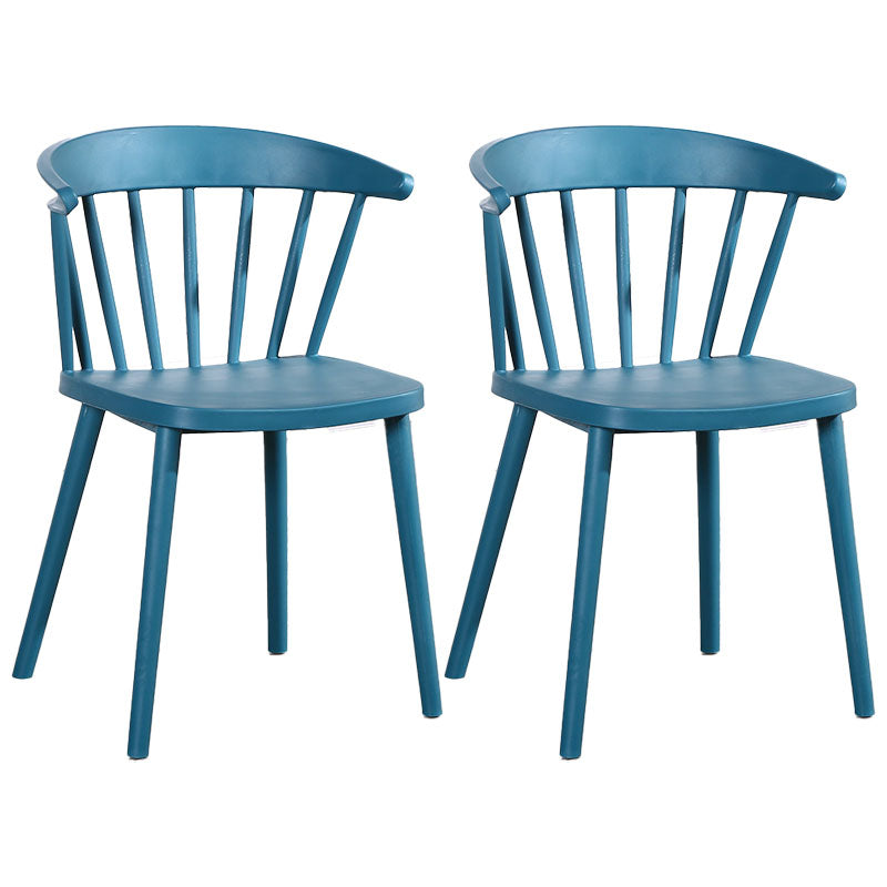 Scandinavian Plastic Side Chair Windsor Back Indoor-Outdoor Chair Dark Blue 2 Piece Set Clearhalo 'Dining Chairs' 'Dining Tables & Seating' 'dining_chair' 'furn' 'furn_dining_chair' 'Furniture' 'furniture_dining_chair' 'Kitchen & Dining Furniture' 5004439