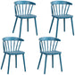 Scandinavian Plastic Side Chair Windsor Back Indoor-Outdoor Chair Dark Blue 4 Piece Set Clearhalo 'Dining Chairs' 'Dining Tables & Seating' 'dining_chair' 'furn' 'furn_dining_chair' 'Furniture' 'furniture_dining_chair' 'Kitchen & Dining Furniture' 5004441