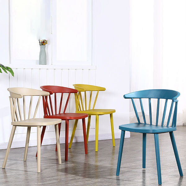 Scandinavian Plastic Side Chair Windsor Back Indoor-Outdoor Chair Clearhalo 'Dining Chairs' 'Dining Tables & Seating' 'dining_chair' 'furn' 'furn_dining_chair' 'Furniture' 'furniture_dining_chair' 'Kitchen & Dining Furniture' 5004444