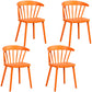 Scandinavian Plastic Side Chair Windsor Back Indoor-Outdoor Chair Orange 4 Piece Set Clearhalo 'Dining Chairs' 'Dining Tables & Seating' 'dining_chair' 'furn' 'furn_dining_chair' 'Furniture' 'furniture_dining_chair' 'Kitchen & Dining Furniture' 5004448