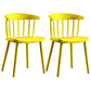 Scandinavian Plastic Side Chair Windsor Back Indoor-Outdoor Chair Yellow 2 Piece Set Clearhalo 'Dining Chairs' 'Dining Tables & Seating' 'dining_chair' 'furn' 'furn_dining_chair' 'Furniture' 'furniture_dining_chair' 'Kitchen & Dining Furniture' 5004452