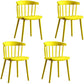 Scandinavian Plastic Side Chair Windsor Back Indoor-Outdoor Chair Yellow 4 Piece Set Clearhalo 'Dining Chairs' 'Dining Tables & Seating' 'dining_chair' 'furn' 'furn_dining_chair' 'Furniture' 'furniture_dining_chair' 'Kitchen & Dining Furniture' 5004454