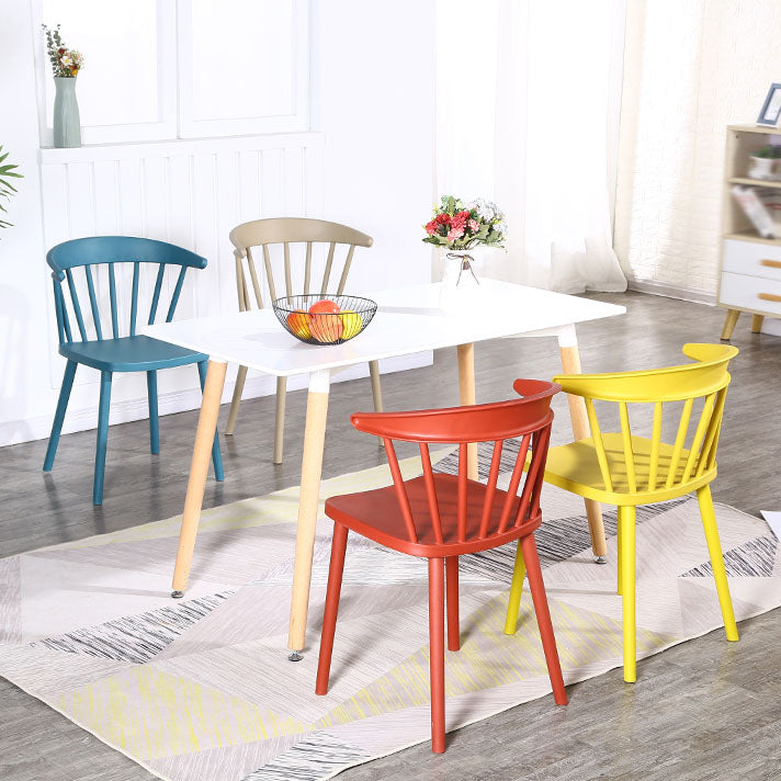 Scandinavian Plastic Side Chair Windsor Back Indoor-Outdoor Chair Clearhalo 'Dining Chairs' 'Dining Tables & Seating' 'dining_chair' 'furn' 'furn_dining_chair' 'Furniture' 'furniture_dining_chair' 'Kitchen & Dining Furniture' 5004456