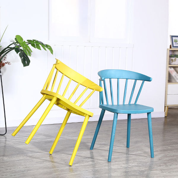 Scandinavian Plastic Side Chair Windsor Back Indoor-Outdoor Chair Clearhalo 'Dining Chairs' 'Dining Tables & Seating' 'dining_chair' 'furn' 'furn_dining_chair' 'Furniture' 'furniture_dining_chair' 'Kitchen & Dining Furniture' 5004458