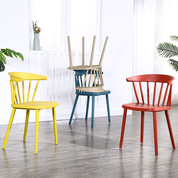 Scandinavian Plastic Side Chair Windsor Back Indoor-Outdoor Chair Clearhalo 'Dining Chairs' 'Dining Tables & Seating' 'dining_chair' 'furn' 'furn_dining_chair' 'Furniture' 'furniture_dining_chair' 'Kitchen & Dining Furniture' 5004460