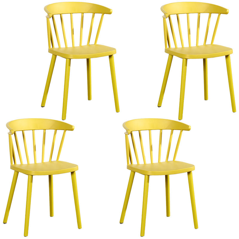 Scandinavian Plastic Side Chair Windsor Back Indoor-Outdoor Chair Ginger 4 Piece Set Clearhalo 'Dining Chairs' 'Dining Tables & Seating' 'dining_chair' 'furn' 'furn_dining_chair' 'Furniture' 'furniture_dining_chair' 'Kitchen & Dining Furniture' 5004466