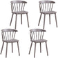 Scandinavian Plastic Side Chair Windsor Back Indoor-Outdoor Chair Grey 4 Piece Set Clearhalo 'Dining Chairs' 'Dining Tables & Seating' 'dining_chair' 'furn' 'furn_dining_chair' 'Furniture' 'furniture_dining_chair' 'Kitchen & Dining Furniture' 5004469