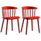 Scandinavian Plastic Side Chair Windsor Back Indoor-Outdoor Chair Red 2 Piece Set Clearhalo 'Dining Chairs' 'Dining Tables & Seating' 'dining_chair' 'furn' 'furn_dining_chair' 'Furniture' 'furniture_dining_chair' 'Kitchen & Dining Furniture' 5004471