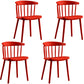 Scandinavian Plastic Side Chair Windsor Back Indoor-Outdoor Chair Red 4 Piece Set Clearhalo 'Dining Chairs' 'Dining Tables & Seating' 'dining_chair' 'furn' 'furn_dining_chair' 'Furniture' 'furniture_dining_chair' 'Kitchen & Dining Furniture' 5004472