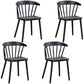 Scandinavian Plastic Side Chair Windsor Back Indoor-Outdoor Chair Black 4 Piece Set Clearhalo 'Dining Chairs' 'Dining Tables & Seating' 'dining_chair' 'furn' 'furn_dining_chair' 'Furniture' 'furniture_dining_chair' 'Kitchen & Dining Furniture' 5004475