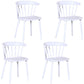 Scandinavian Plastic Side Chair Windsor Back Indoor-Outdoor Chair White 4 Piece Set Clearhalo 'Dining Chairs' 'Dining Tables & Seating' 'dining_chair' 'furn' 'furn_dining_chair' 'Furniture' 'furniture_dining_chair' 'Kitchen & Dining Furniture' 5004478