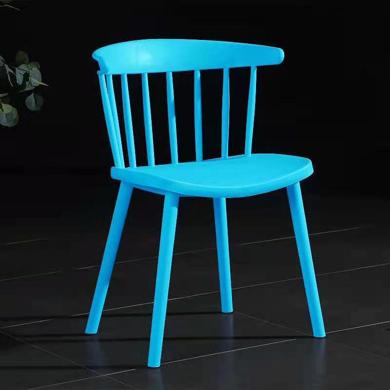 Scandinavian Plastic Side Chair Windsor Back Indoor-Outdoor Chair Lake Blue 1 Piece Clearhalo 'Dining Chairs' 'Dining Tables & Seating' 'dining_chair' 'furn' 'furn_dining_chair' 'Furniture' 'furniture_dining_chair' 'Kitchen & Dining Furniture' 5004479