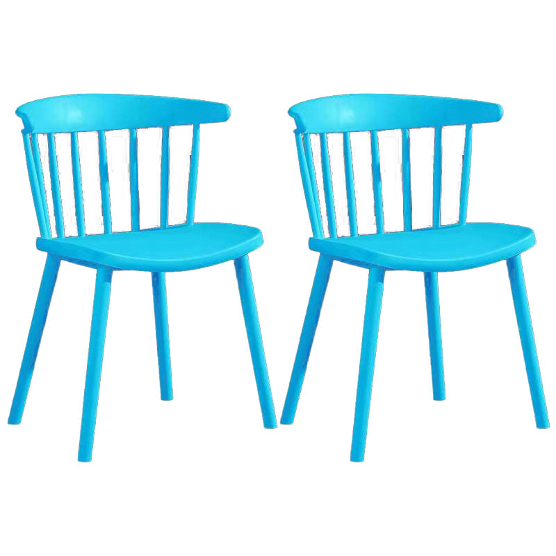 Scandinavian Plastic Side Chair Windsor Back Indoor-Outdoor Chair Lake Blue 2 Piece Set Clearhalo 'Dining Chairs' 'Dining Tables & Seating' 'dining_chair' 'furn' 'furn_dining_chair' 'Furniture' 'furniture_dining_chair' 'Kitchen & Dining Furniture' 5004480