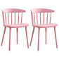 Scandinavian Plastic Side Chair Windsor Back Indoor-Outdoor Chair Pink 2 Piece Set Clearhalo 'Dining Chairs' 'Dining Tables & Seating' 'dining_chair' 'furn' 'furn_dining_chair' 'Furniture' 'furniture_dining_chair' 'Kitchen & Dining Furniture' 5004483