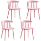 Scandinavian Plastic Side Chair Windsor Back Indoor-Outdoor Chair Pink 4 Piece Set Clearhalo 'Dining Chairs' 'Dining Tables & Seating' 'dining_chair' 'furn' 'furn_dining_chair' 'Furniture' 'furniture_dining_chair' 'Kitchen & Dining Furniture' 5004484