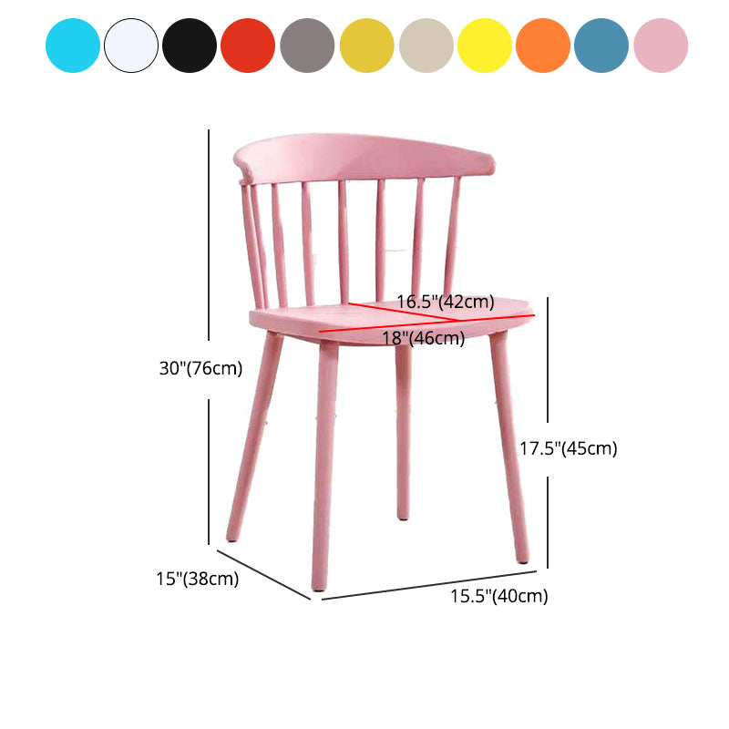 Scandinavian Plastic Side Chair Windsor Back Indoor-Outdoor Chair Clearhalo 'Dining Chairs' 'Dining Tables & Seating' 'dining_chair' 'furn' 'furn_dining_chair' 'Furniture' 'furniture_dining_chair' 'Kitchen & Dining Furniture' 5004485