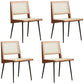 Modern Style Rattan Side Chair Cane Back Dining Side Chair for Dining Room Wood 4 Piece Set Clearhalo 'Dining Chairs' 'Dining Tables & Seating' 'dining_chair' 'furn' 'furn_dining_chair' 'Furniture' 'furniture_dining_chair' 'Kitchen & Dining Furniture' 5004490