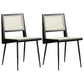 Modern Style Rattan Side Chair Cane Back Dining Side Chair for Dining Room Black 2 Piece Set Clearhalo 'Dining Chairs' 'Dining Tables & Seating' 'dining_chair' 'furn' 'furn_dining_chair' 'Furniture' 'furniture_dining_chair' 'Kitchen & Dining Furniture' 5004501