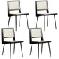 Modern Style Rattan Side Chair Cane Back Dining Side Chair for Dining Room Black 4 Piece Set Clearhalo 'Dining Chairs' 'Dining Tables & Seating' 'dining_chair' 'furn' 'furn_dining_chair' 'Furniture' 'furniture_dining_chair' 'Kitchen & Dining Furniture' 5004502