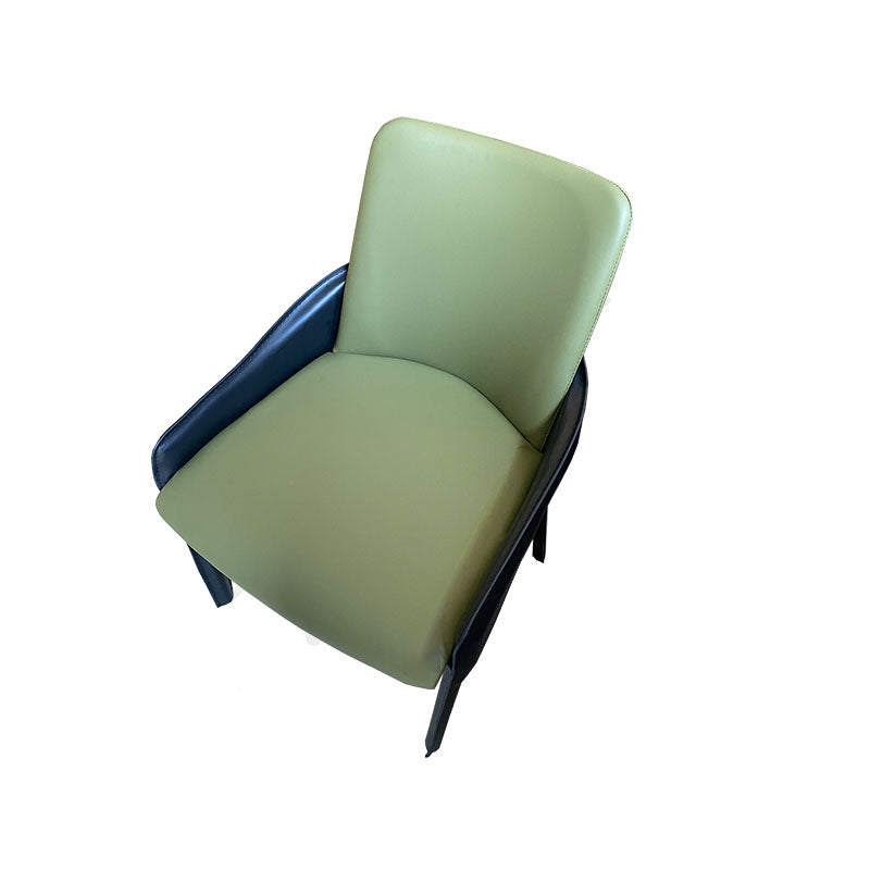 Modern Style Arm Chair Faux Leather Dining Chair for Dining Room Green 1 Piece Clearhalo 'Dining Chairs' 'Dining Tables & Seating' 'dining_chair' 'furn' 'furn_dining_chair' 'Furniture' 'furniture_dining_chair' 'Kitchen & Dining Furniture' 5004506