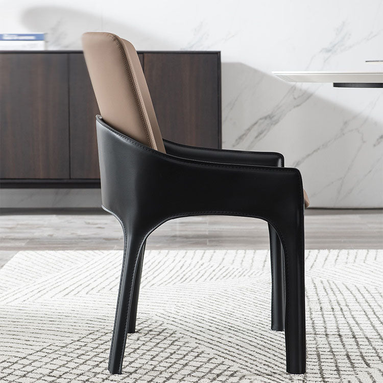 Modern Style Arm Chair Faux Leather Dining Chair for Dining Room Clearhalo 'Dining Chairs' 'Dining Tables & Seating' 'dining_chair' 'furn' 'furn_dining_chair' 'Furniture' 'furniture_dining_chair' 'Kitchen & Dining Furniture' 5004508