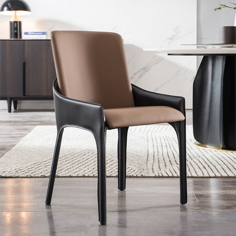 Modern Style Arm Chair Faux Leather Dining Chair for Dining Room Clearhalo 'Dining Chairs' 'Dining Tables & Seating' 'dining_chair' 'furn' 'furn_dining_chair' 'Furniture' 'furniture_dining_chair' 'Kitchen & Dining Furniture' 5004511