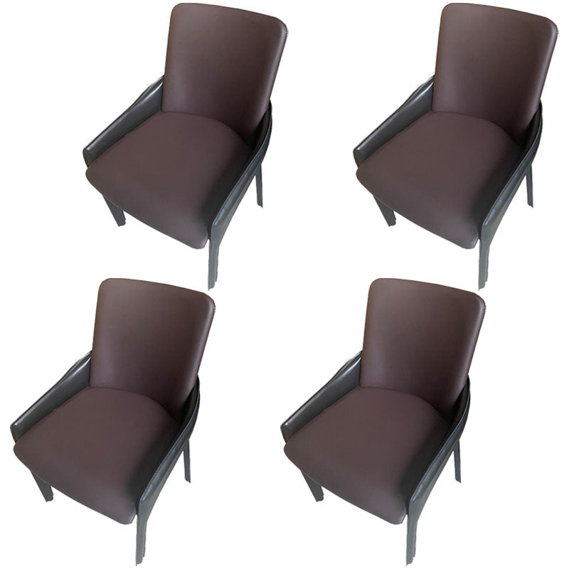 Modern Style Arm Chair Faux Leather Dining Chair for Dining Room Coffee 4 Piece Set Clearhalo 'Dining Chairs' 'Dining Tables & Seating' 'dining_chair' 'furn' 'furn_dining_chair' 'Furniture' 'furniture_dining_chair' 'Kitchen & Dining Furniture' 5004532