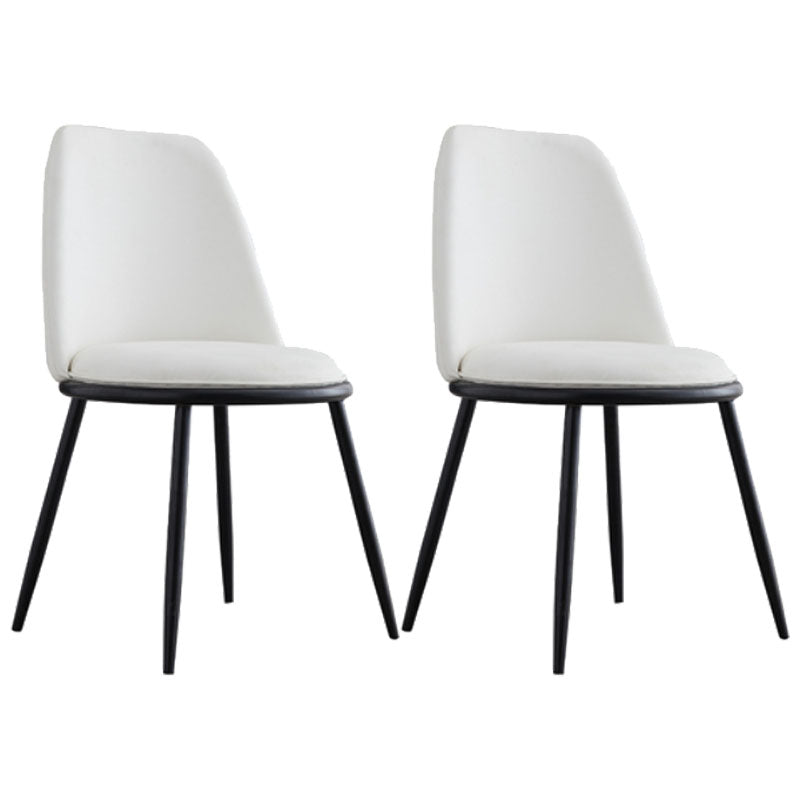 Modern Side Dining Chairs Entryway Dining Chairs for Dining Room Black White 2 Piece Set Clearhalo 'Dining Chairs' 'Dining Tables & Seating' 'dining_chair' 'furn' 'furn_dining_chair' 'Furniture' 'furniture_dining_chair' 'Kitchen & Dining Furniture' 5004544