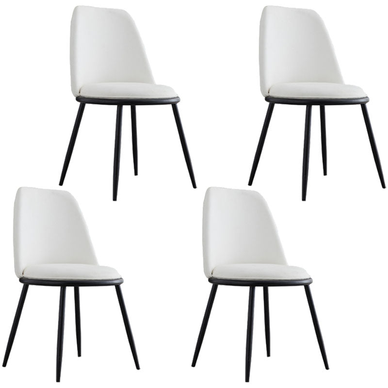 Modern Side Dining Chairs Entryway Dining Chairs for Dining Room Black White 4 Piece Set Clearhalo 'Dining Chairs' 'Dining Tables & Seating' 'dining_chair' 'furn' 'furn_dining_chair' 'Furniture' 'furniture_dining_chair' 'Kitchen & Dining Furniture' 5004545