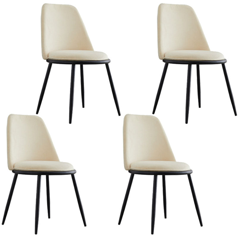 Modern Side Dining Chairs Entryway Dining Chairs for Dining Room Black-White 4 Piece Set Clearhalo 'Dining Chairs' 'Dining Tables & Seating' 'dining_chair' 'furn' 'furn_dining_chair' 'Furniture' 'furniture_dining_chair' 'Kitchen & Dining Furniture' 5004558