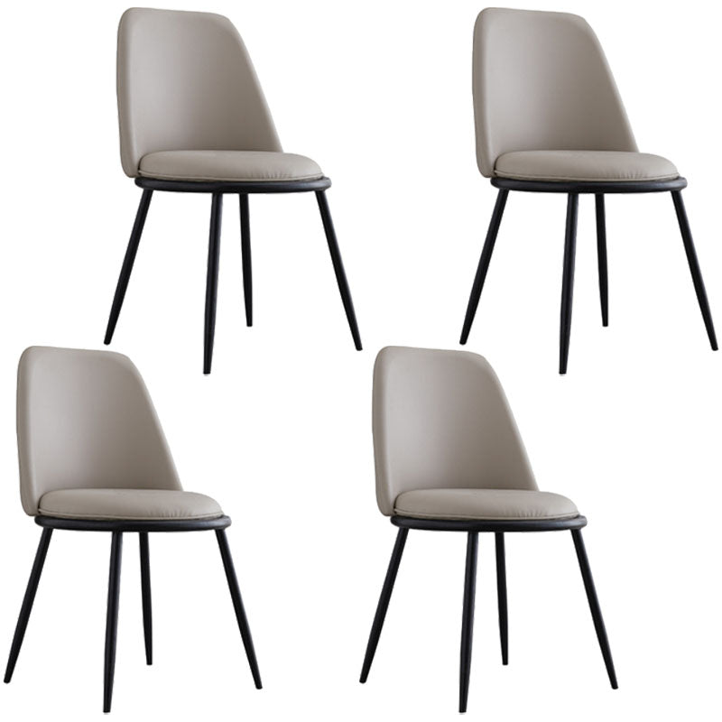 Modern Side Dining Chairs Entryway Dining Chairs for Dining Room Black-Gray 4 Piece Set Clearhalo 'Dining Chairs' 'Dining Tables & Seating' 'dining_chair' 'furn' 'furn_dining_chair' 'Furniture' 'furniture_dining_chair' 'Kitchen & Dining Furniture' 5004562