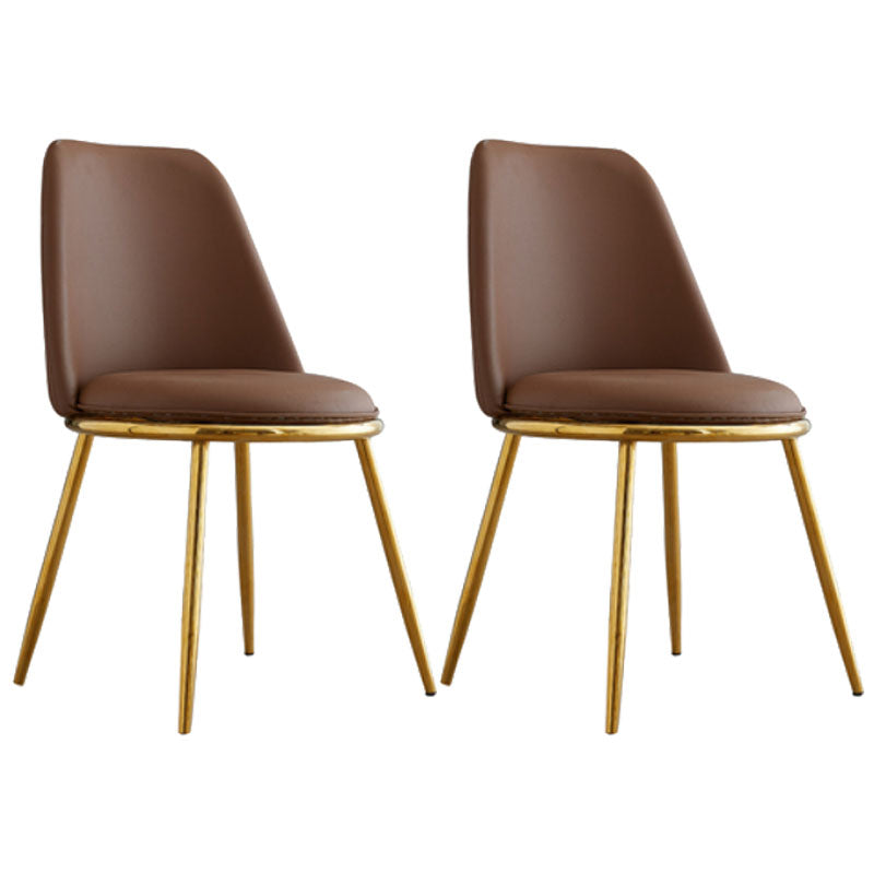 Modern Side Dining Chairs Entryway Dining Chairs for Dining Room Brown 2 Piece Set Clearhalo 'Dining Chairs' 'Dining Tables & Seating' 'dining_chair' 'furn' 'furn_dining_chair' 'Furniture' 'furniture_dining_chair' 'Kitchen & Dining Furniture' 5004566