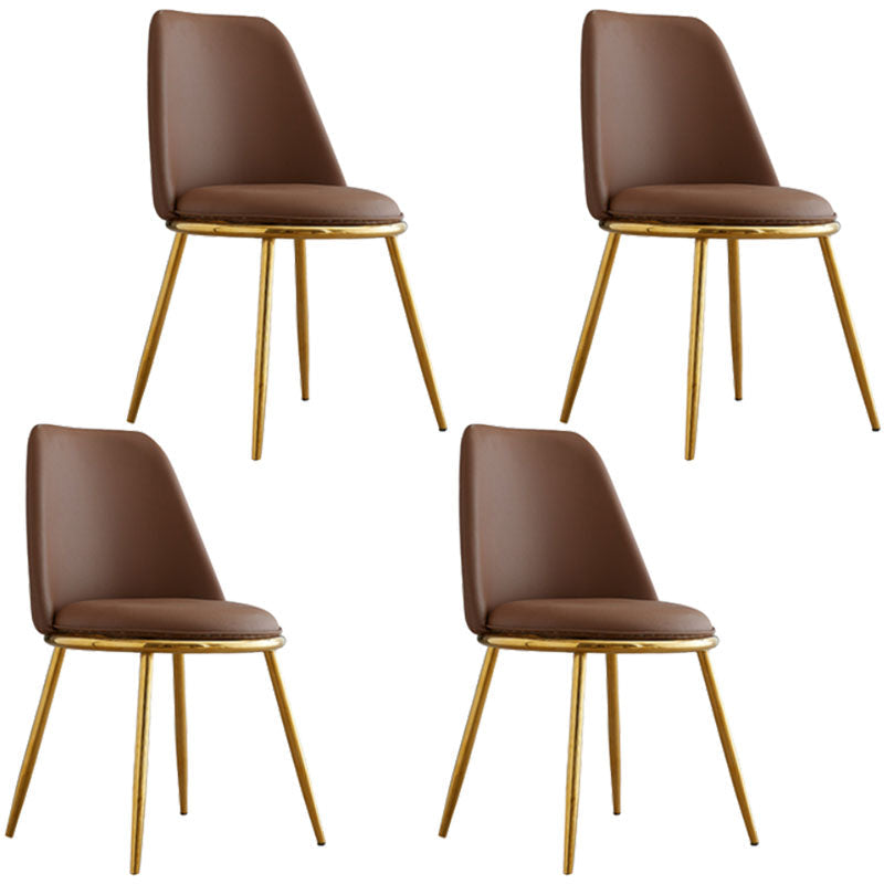 Modern Side Dining Chairs Entryway Dining Chairs for Dining Room Brown 4 Piece Set Clearhalo 'Dining Chairs' 'Dining Tables & Seating' 'dining_chair' 'furn' 'furn_dining_chair' 'Furniture' 'furniture_dining_chair' 'Kitchen & Dining Furniture' 5004567