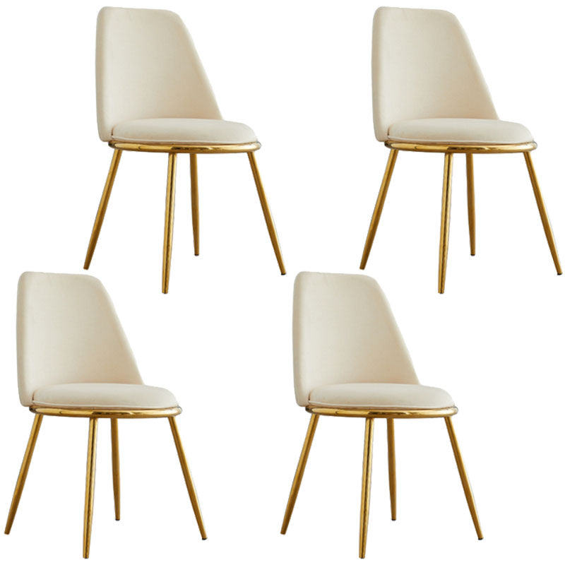 Modern Side Dining Chairs Entryway Dining Chairs for Dining Room Off-White 4 Piece Set Clearhalo 'Dining Chairs' 'Dining Tables & Seating' 'dining_chair' 'furn' 'furn_dining_chair' 'Furniture' 'furniture_dining_chair' 'Kitchen & Dining Furniture' 5004569