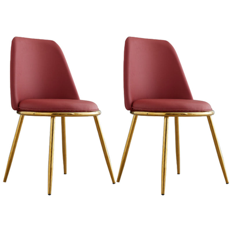 Modern Side Dining Chairs Entryway Dining Chairs for Dining Room Red 2 Piece Set Clearhalo 'Dining Chairs' 'Dining Tables & Seating' 'dining_chair' 'furn' 'furn_dining_chair' 'Furniture' 'furniture_dining_chair' 'Kitchen & Dining Furniture' 5004574