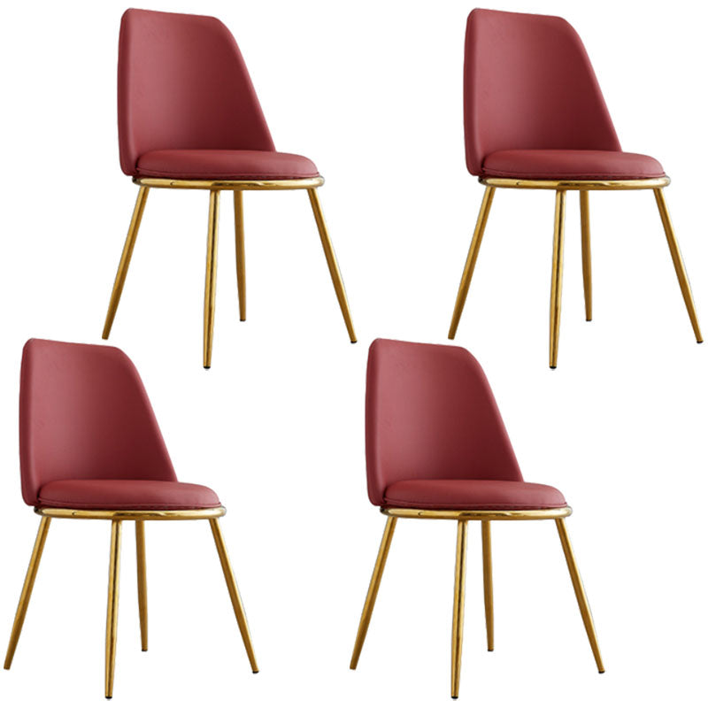 Modern Side Dining Chairs Entryway Dining Chairs for Dining Room Red 4 Piece Set Clearhalo 'Dining Chairs' 'Dining Tables & Seating' 'dining_chair' 'furn' 'furn_dining_chair' 'Furniture' 'furniture_dining_chair' 'Kitchen & Dining Furniture' 5004575