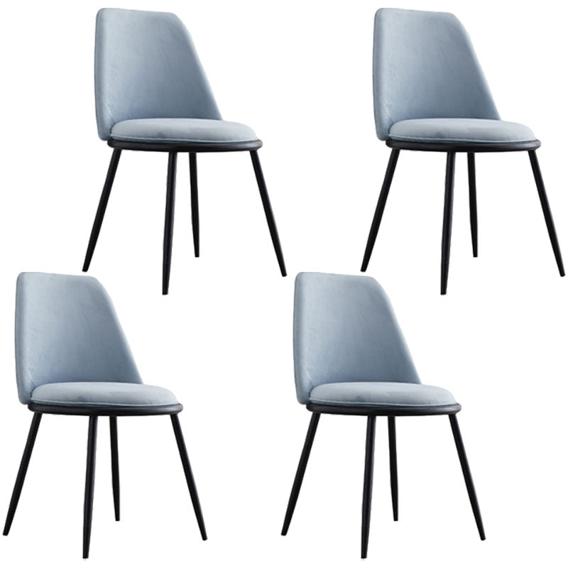 Modern Side Dining Chairs Entryway Dining Chairs for Dining Room Black-Blue 4 Piece Set Clearhalo 'Dining Chairs' 'Dining Tables & Seating' 'dining_chair' 'furn' 'furn_dining_chair' 'Furniture' 'furniture_dining_chair' 'Kitchen & Dining Furniture' 5004579