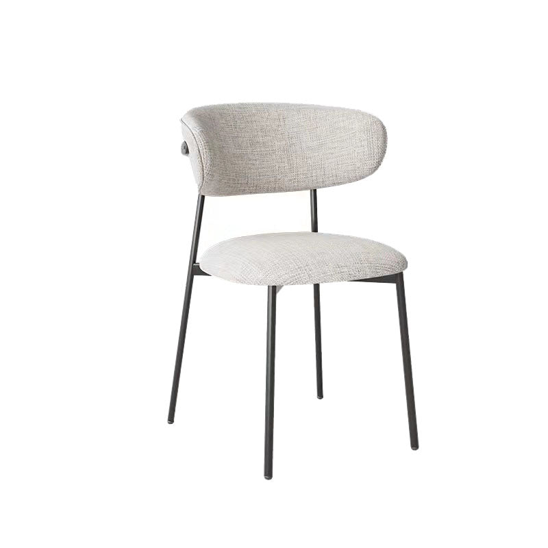Glam Style Dining Chair Upholstered Open Back Dining Chair for Dining Room Gray Black 1 Piece Clearhalo 'Dining Chairs' 'Dining Tables & Seating' 'dining_chair' 'furn' 'furn_dining_chair' 'Furniture' 'furniture_dining_chair' 'Kitchen & Dining Furniture' 5004582