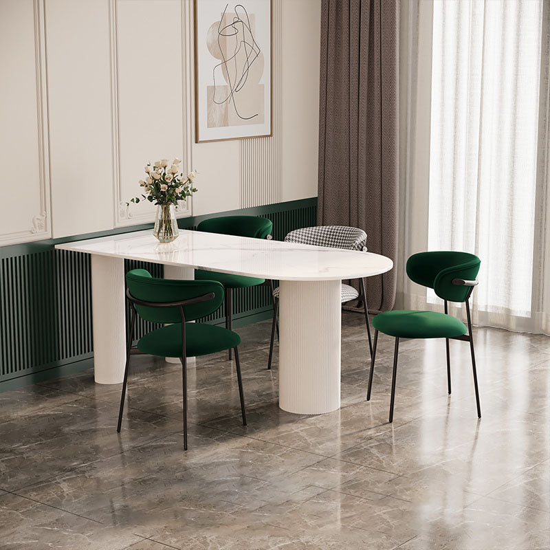 Glam Style Dining Chair Upholstered Open Back Dining Chair for Dining Room Clearhalo 'Dining Chairs' 'Dining Tables & Seating' 'dining_chair' 'furn' 'furn_dining_chair' 'Furniture' 'furniture_dining_chair' 'Kitchen & Dining Furniture' 5004583