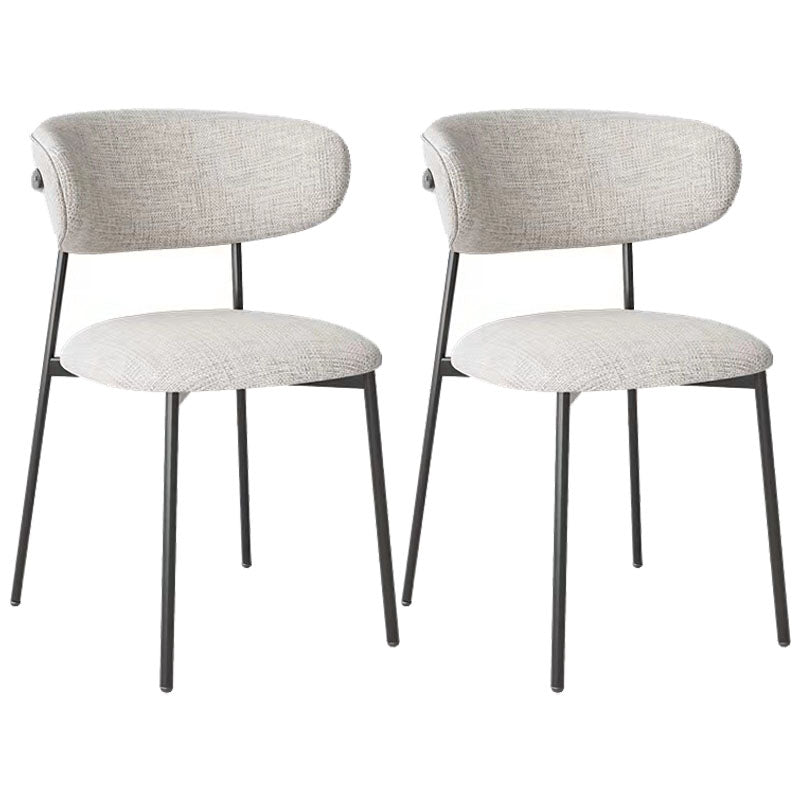 Glam Style Dining Chair Upholstered Open Back Dining Chair for Dining Room Gray Black 2 Piece Set Clearhalo 'Dining Chairs' 'Dining Tables & Seating' 'dining_chair' 'furn' 'furn_dining_chair' 'Furniture' 'furniture_dining_chair' 'Kitchen & Dining Furniture' 5004584