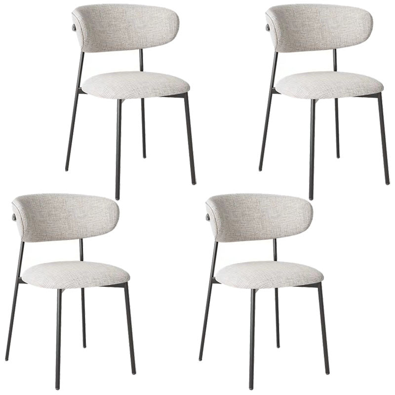 Glam Style Dining Chair Upholstered Open Back Dining Chair for Dining Room Gray Black 4 Piece Set Clearhalo 'Dining Chairs' 'Dining Tables & Seating' 'dining_chair' 'furn' 'furn_dining_chair' 'Furniture' 'furniture_dining_chair' 'Kitchen & Dining Furniture' 5004586