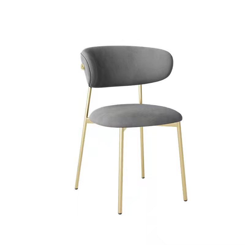 Glam Style Dining Chair Upholstered Open Back Dining Chair for Dining Room Silver Gray 1 Piece Clearhalo 'Dining Chairs' 'Dining Tables & Seating' 'dining_chair' 'furn' 'furn_dining_chair' 'Furniture' 'furniture_dining_chair' 'Kitchen & Dining Furniture' 5004599