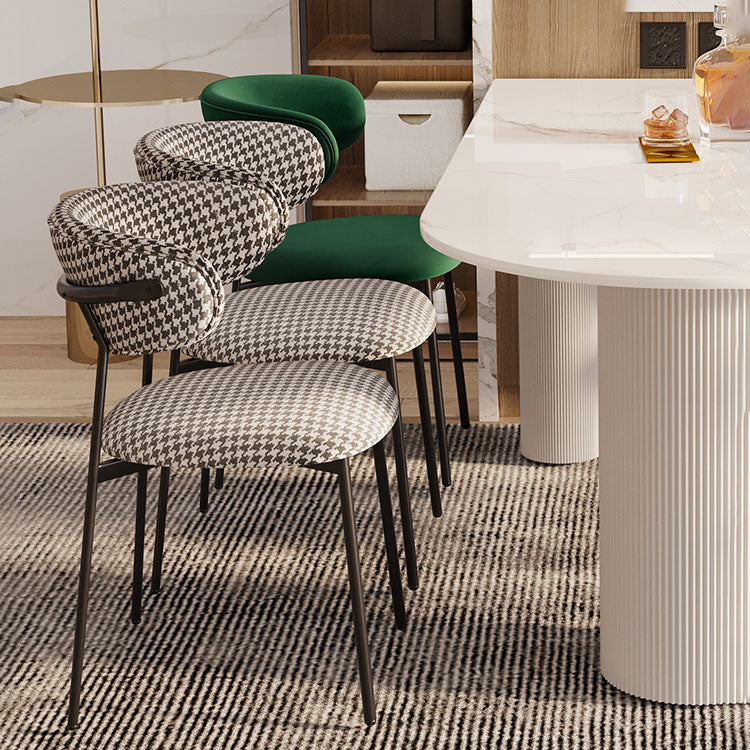 Glam Style Dining Chair Upholstered Open Back Dining Chair for Dining Room Clearhalo 'Dining Chairs' 'Dining Tables & Seating' 'dining_chair' 'furn' 'furn_dining_chair' 'Furniture' 'furniture_dining_chair' 'Kitchen & Dining Furniture' 5004600