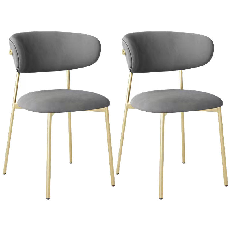 Glam Style Dining Chair Upholstered Open Back Dining Chair for Dining Room Silver Gray 2 Piece Set Clearhalo 'Dining Chairs' 'Dining Tables & Seating' 'dining_chair' 'furn' 'furn_dining_chair' 'Furniture' 'furniture_dining_chair' 'Kitchen & Dining Furniture' 5004602