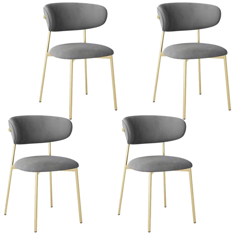 Glam Style Dining Chair Upholstered Open Back Dining Chair for Dining Room Silver Gray 4 Piece Set Clearhalo 'Dining Chairs' 'Dining Tables & Seating' 'dining_chair' 'furn' 'furn_dining_chair' 'Furniture' 'furniture_dining_chair' 'Kitchen & Dining Furniture' 5004603