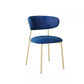 Glam Style Dining Chair Upholstered Open Back Dining Chair for Dining Room Blue Gold 1 Piece Clearhalo 'Dining Chairs' 'Dining Tables & Seating' 'dining_chair' 'furn' 'furn_dining_chair' 'Furniture' 'furniture_dining_chair' 'Kitchen & Dining Furniture' 5004607