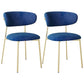 Glam Style Dining Chair Upholstered Open Back Dining Chair for Dining Room Blue Gold 2 Piece Set Clearhalo 'Dining Chairs' 'Dining Tables & Seating' 'dining_chair' 'furn' 'furn_dining_chair' 'Furniture' 'furniture_dining_chair' 'Kitchen & Dining Furniture' 5004608